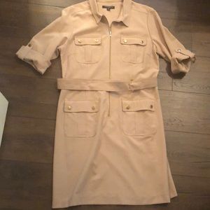 Military style dress with gold buttons